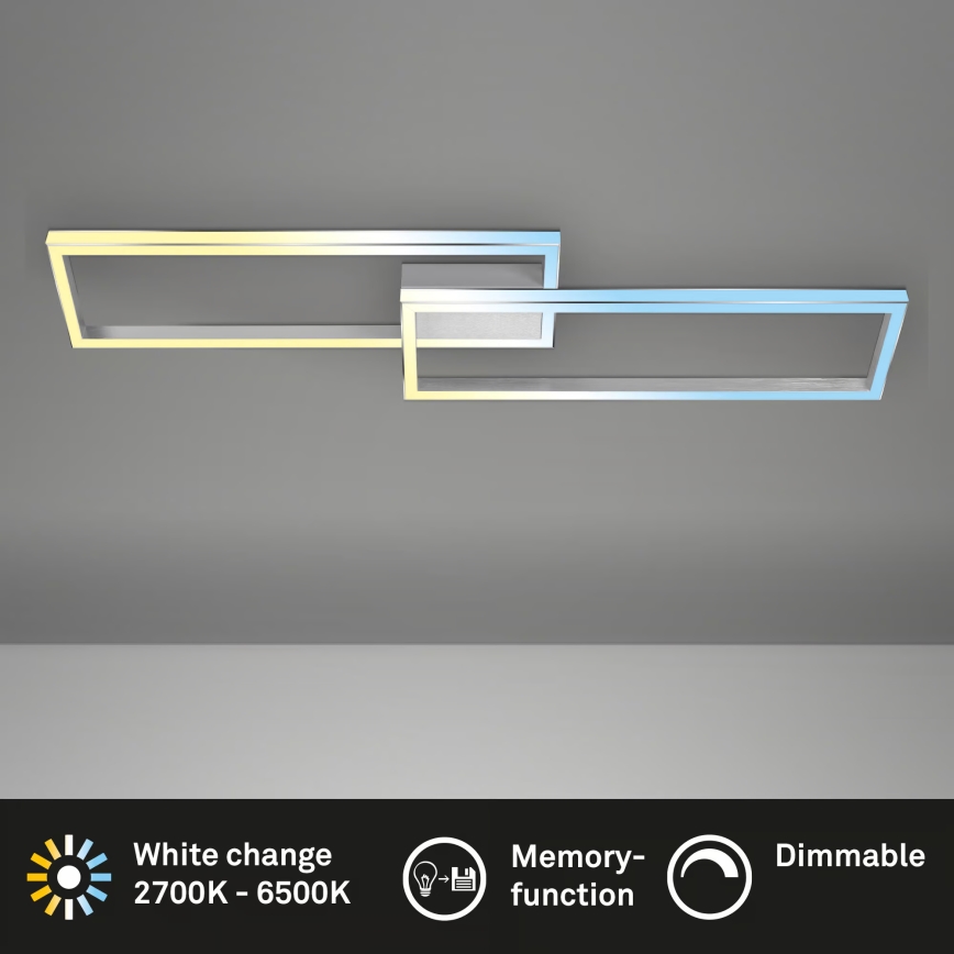 Briloner 3761019 - reguliuojamas LED lubinis šviestuvas LED/45W/230V 2700-6500K matinis chromas + nuotolinis valdymas