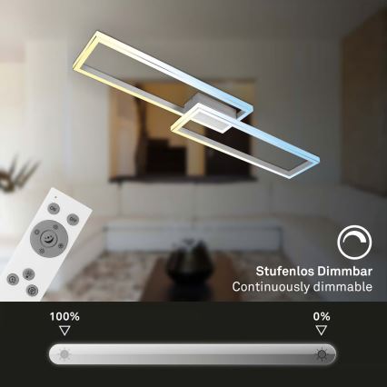 Briloner 3761019 - reguliuojamas LED lubinis šviestuvas LED/45W/230V 2700-6500K matinis chromas + nuotolinis valdymas