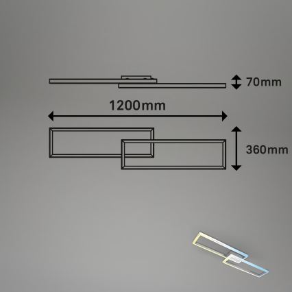 Briloner 3761019 - reguliuojamas LED lubinis šviestuvas LED/45W/230V 2700-6500K matinis chromas + nuotolinis valdymas