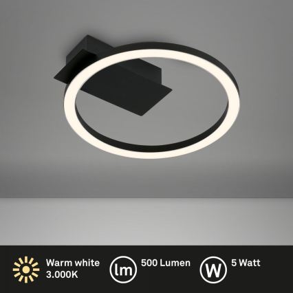 Briloner 3778-015 - LED lubinis šviestuvas FRAME LED/5W/230V skersmuo 20 cm juodas