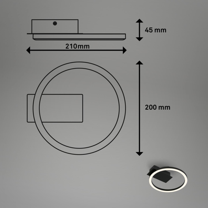 Briloner 3778-015 - LED lubinis šviestuvas FRAME LED/5W/230V skersmuo 20 cm juodas