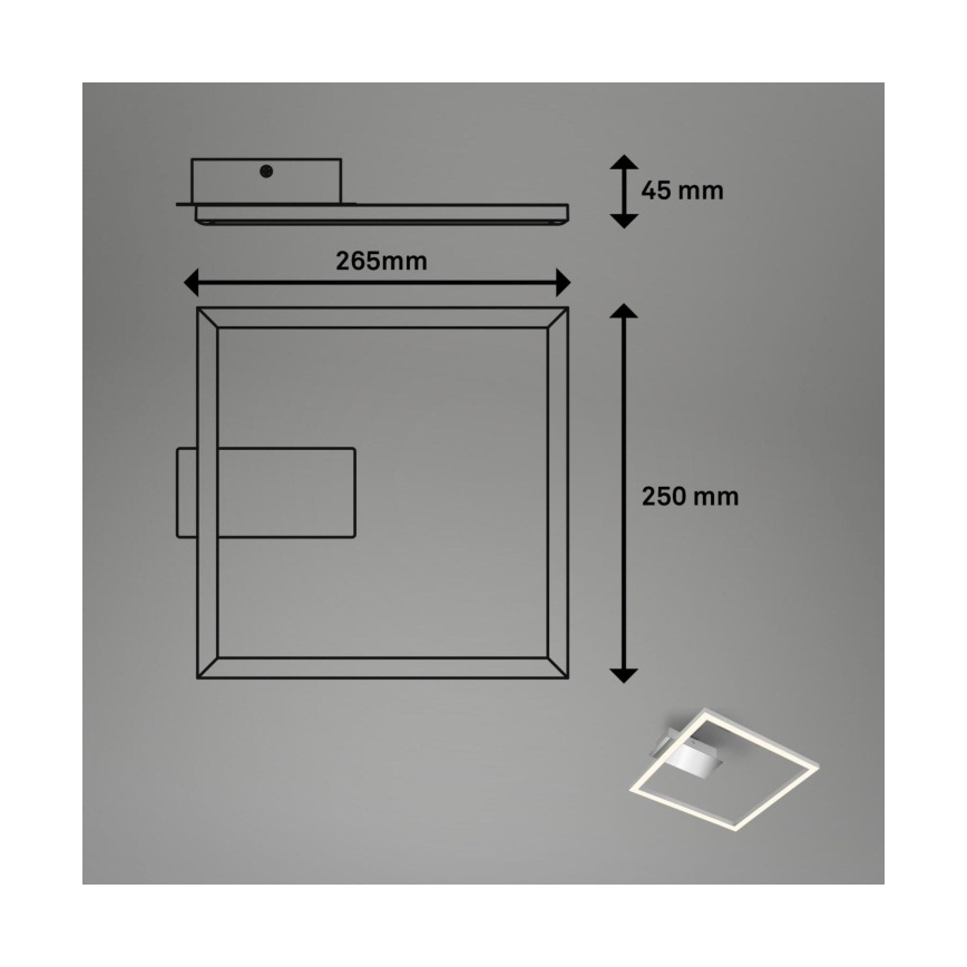 Briloner 3780-014 - LED lubinis šviestuvas FRAME LED/14W/230V 26,5x25 cm matinis chromas