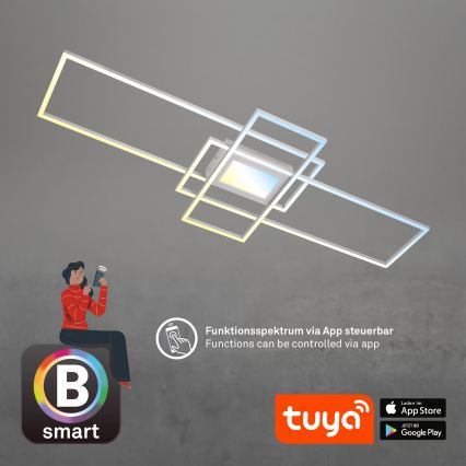 Briloner 3812019 - Reguliuojamas LED lubinis šviestuvas RAM LED/56W/230V Wi-Fi Tuya 111x42 cm + nuotolinis valdymas