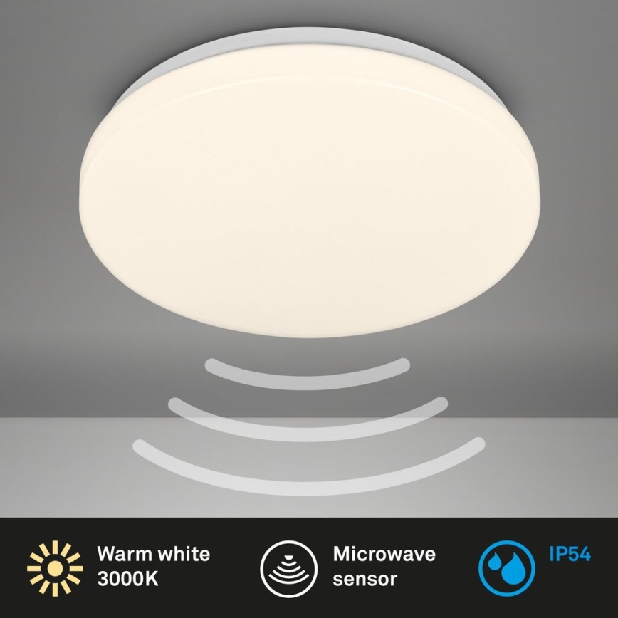 Briloner 3827-016 - LED lubinis vonios šviestuvas su jutikliu WALK LED/13W/230V IP54 Ø 27 cm balta