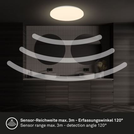 Briloner 3827-016 - LED lubinis vonios šviestuvas su jutikliu WALK LED/13W/230V IP54 Ø 27 cm balta