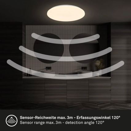 Briloner 3828-016 - LED vonios kambario lubinis šviestuvas su judesio jutikliu WALK LED/24W/230V IP54 skersmuo 35 cm baltas