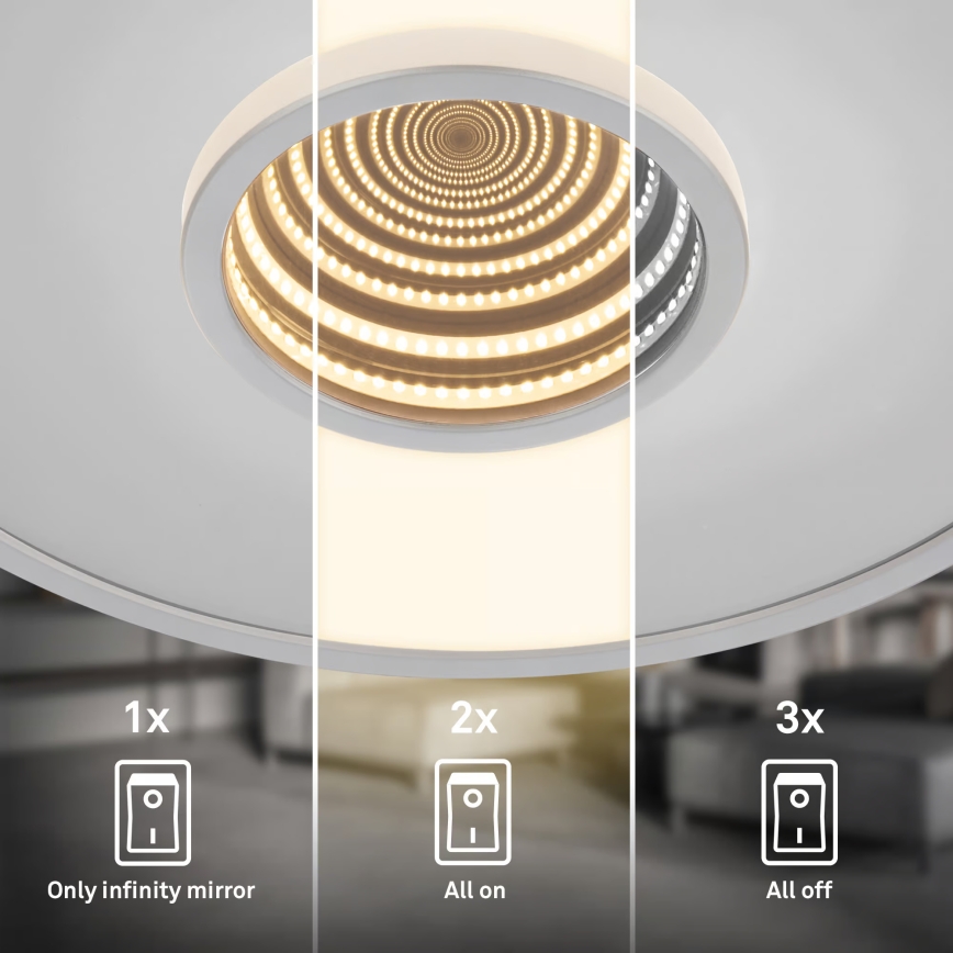 Briloner 3847014 - LED lubinis šviestuvas TORO LED/18W/230V skersmuo 42 cm matinis chromas