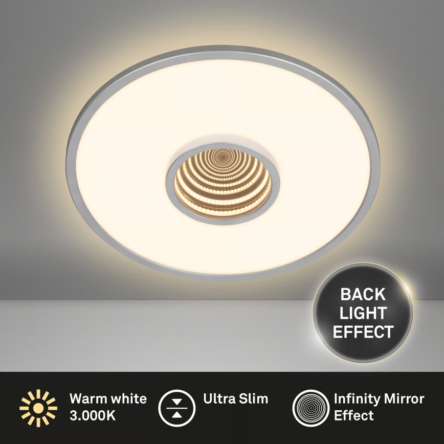 Briloner 3847014 - LED lubinis šviestuvas TORO LED/18W/230V skersmuo 42 cm matinis chromas