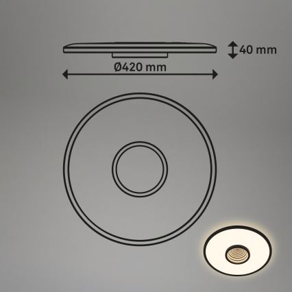 Briloner 3847015 - LED lubinis šviestuvas TORO LED/18W/230V Ø 42 cm juodas