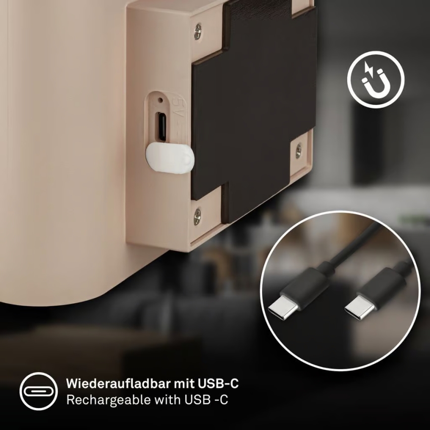 Briloner 3878011 - Įkraunamas LED sieninis šviestuvas CHAT su judesio ir sutemų jutikliu LED/3W/5V 2000 mAh smėlio spalvos