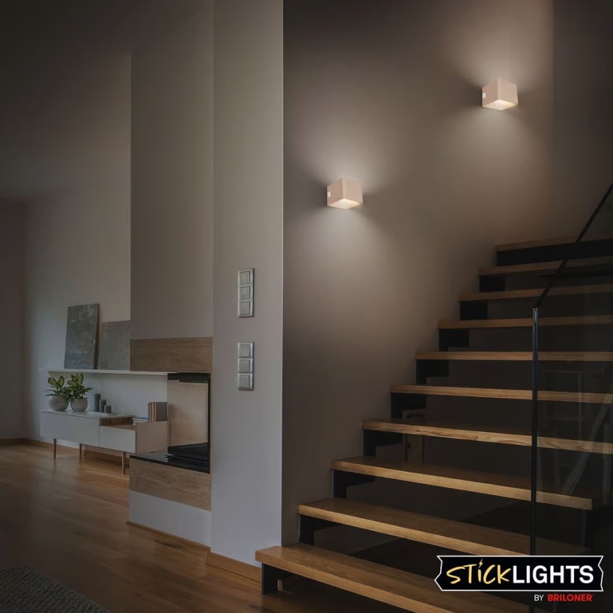 Briloner 3879011 - LED įkraunamas sieninis šviestuvas su judesio ir sutemų jutikliu BORRA LED/1,5W/5V 3600 mAh smėlio spalvos
