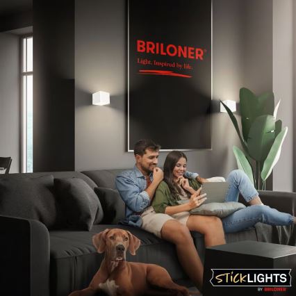 Briloner 3879016 - įkraunamas LED sieninis šviestuvas BORRA su jutikliu LED/1,5W/5V 3600 mAh baltas