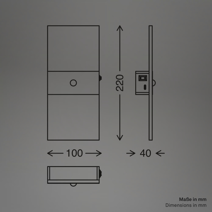 Briloner 3888012 - įkraunamas LED sieninis šviestuvas su judesio ir sutemos jutikliu AURA LED/2,5W/5V 1800 mAh matinis chromas