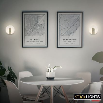 Briloner 3889012 - įkraunamas LED sieninis šviestuvas TARO su judesio ir sutemos jutikliu, LED/2,5W/5V, 1800 mAh, matinio chromo apdaila