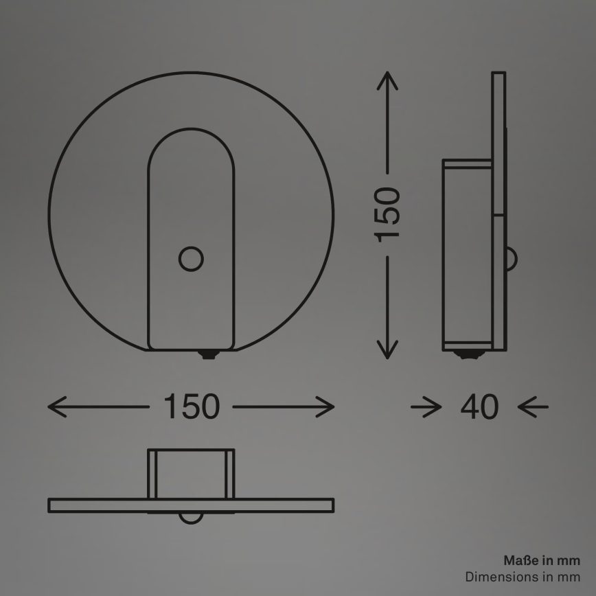 Briloner 3889012 - įkraunamas LED sieninis šviestuvas TARO su judesio ir sutemos jutikliu, LED/2,5W/5V, 1800 mAh, matinio chromo apdaila
