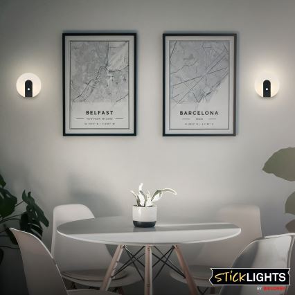 Briloner 3889015 - Įkraunamas LED sieninis šviestuvas su judesio ir sutemų jutikliu TARO LED/2,5W/5V 1800 mAh juodas