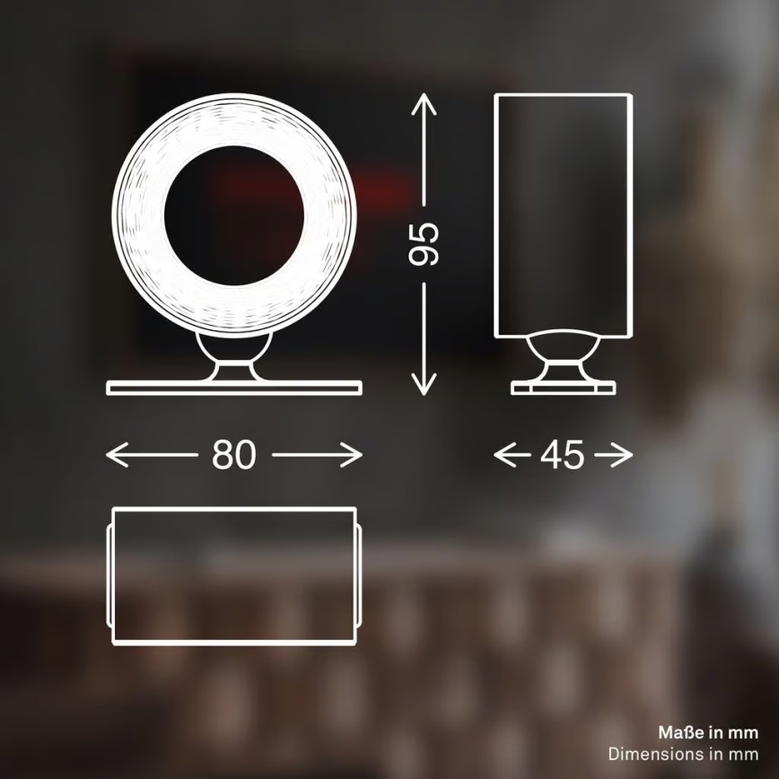 Briloner 3896011 - LED reguliuojamo ryškumo įkraunamas sieninis šviestuvas TARI LED/1,6W/5V 1500 mAh smėlio spalvos