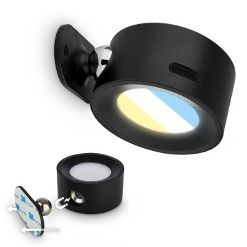 Briloner 3896015 - LED dimeriuojamas įkraunamas sieninis šviestuvas TARI LED/1,6W/5V 1500 mAh juodas