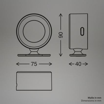 Briloner 3896016 - reguliuojamo ryškumo LED įkraunamas sieninis šviestuvas TARI LED/1,6W/5V 1500 mAh baltas