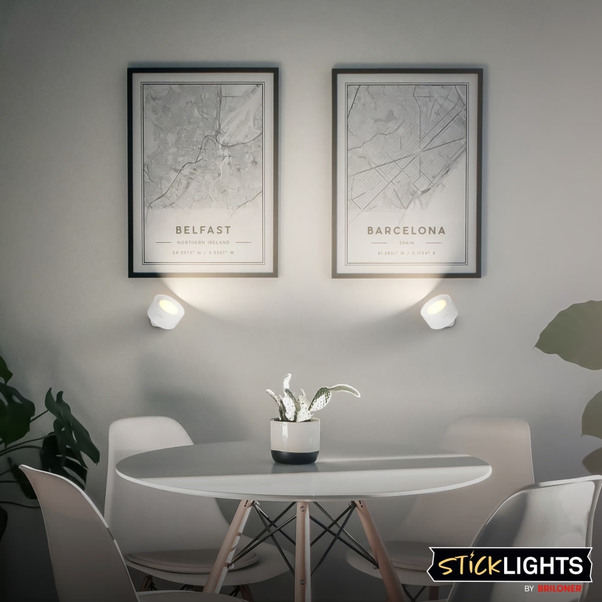 Briloner 3896016 - LED dimeriuojamas įkraunamas sieninis šviestuvas TARI LED/1,6W/5V 1500 mAh balta