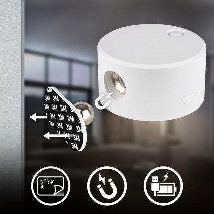 Briloner 3896016 - LED dimeriuojamas įkraunamas sieninis šviestuvas TARI LED/1,6W/5V 1500 mAh balta