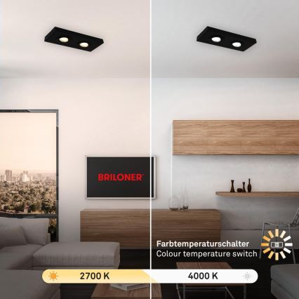 Briloner 3996025 - LED Akcentinis šviestuvas CTS 2xLED/4W/230V 2700/4000K juoda