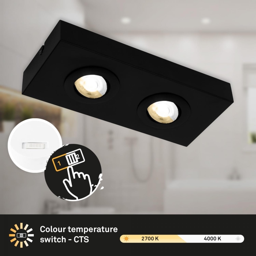 Briloner 3996025 - LED Akcentinis šviestuvas CTS 2xLED/4W/230V 2700/4000K juoda