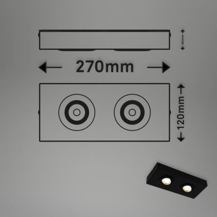 Briloner 3996025 - LED Akcentinis šviestuvas CTS 2xLED/4W/230V 2700/4000K juoda