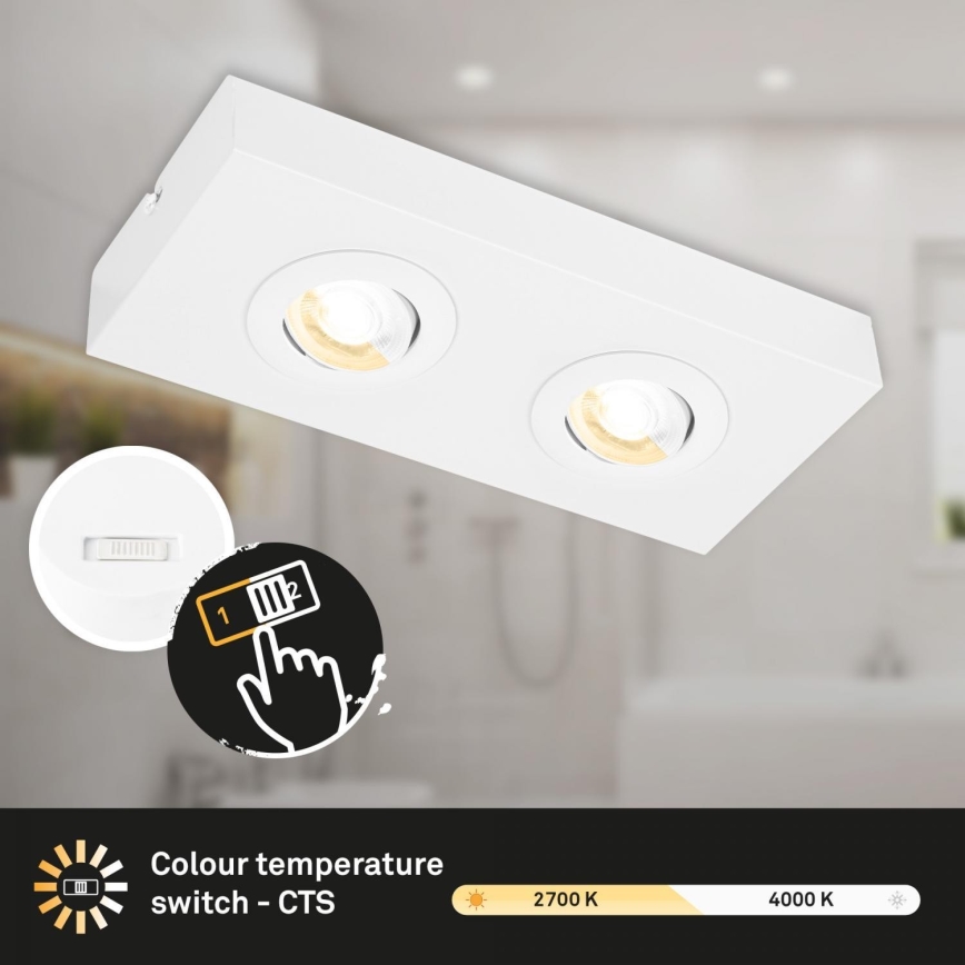 Briloner 3996026 - LED Akcentinis šviestuvas CTS 2xLED/4W/230V 2700/4000K balta