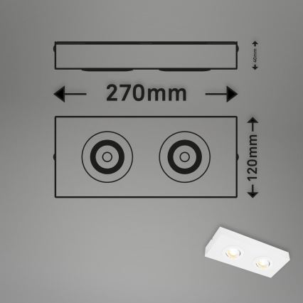 Briloner 3996026 - LED Akcentinis šviestuvas CTS 2xLED/4W/230V 2700/4000K balta