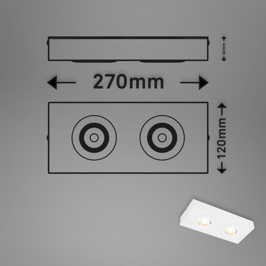 Briloner 3996026 - LED Akcentinis šviestuvas CTS 2xLED/4W/230V 2700/4000K balta