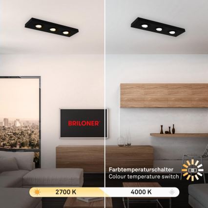 Briloner 3996035 - LED Akcentinis šviestuvas CTS 3xLED/4W/230V 2700/4000K juoda