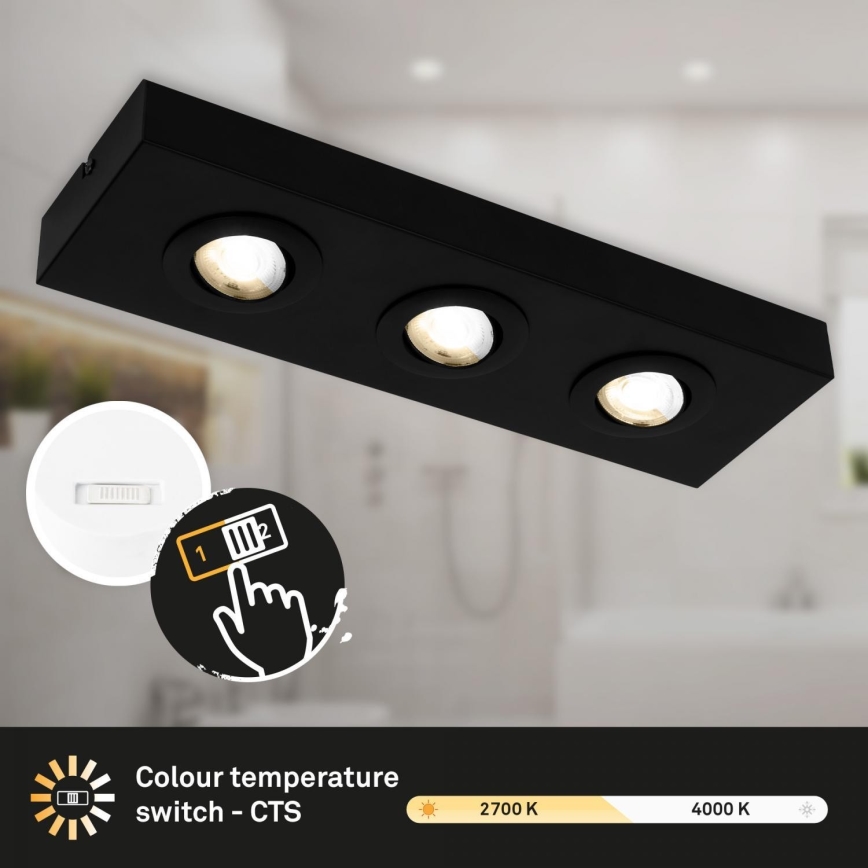 Briloner 3996035 - LED Akcentinis šviestuvas CTS 3xLED/4W/230V 2700/4000K juoda