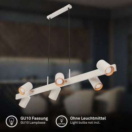 Briloner 4058064 - Pakabinama liustra ERA 6xGU10/10W/230V kreminė