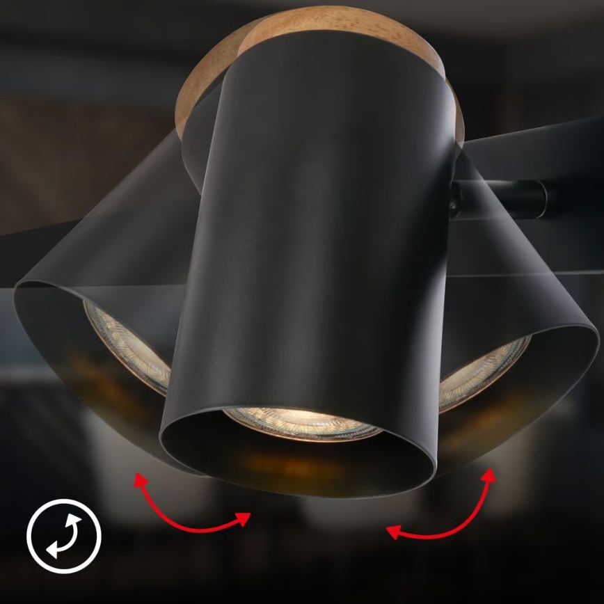 Briloner 4059045 - Pakabinamas šviestuvas ERA ant laido 4xGU10/10W/230V juodas