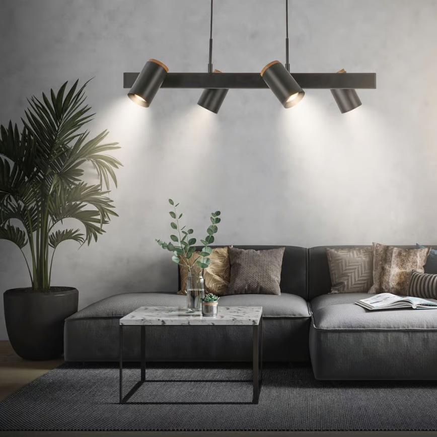 Briloner 4059045 - Pakabinamas šviestuvas ERA ant laido 4xGU10/10W/230V juodas