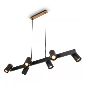 Briloner 4059065 - Pakabinamas šviestuvas su laidu ERA 6xGU10/10W/230V juodas