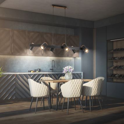 Briloner 4059065 - Pakabinamas šviestuvas su laidu ERA 6xGU10/10W/230V juodas