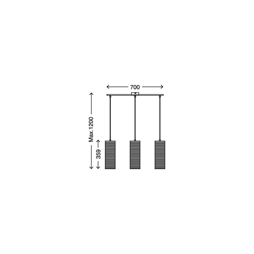 Briloner 4313-038 - Sietynas, kabinamas ant virvės 3xE27/60W/230V