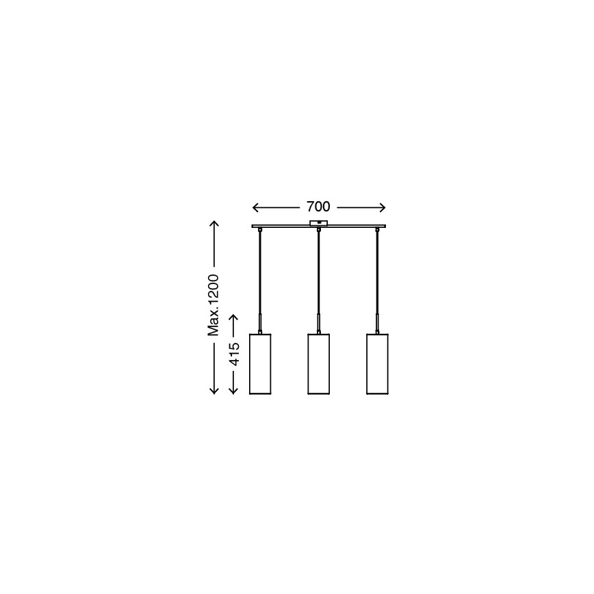 Briloner 4712-034 - Sietynas, kabinamas ant virvės 3xE27/25W/230V