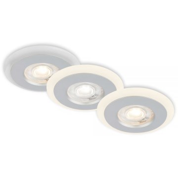 Briloner 7039034 - RINKINYS 3xLED vonios įleidžiamųjų šviestuvų 3xLED/5W/230V IP44 matinis chromas