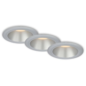 Briloner 7041-034 - KOMPLEKTAS 3x LED įleidžiamas lubinis vonios šviestuvas LED/4,9W/230V IP44 sidabras