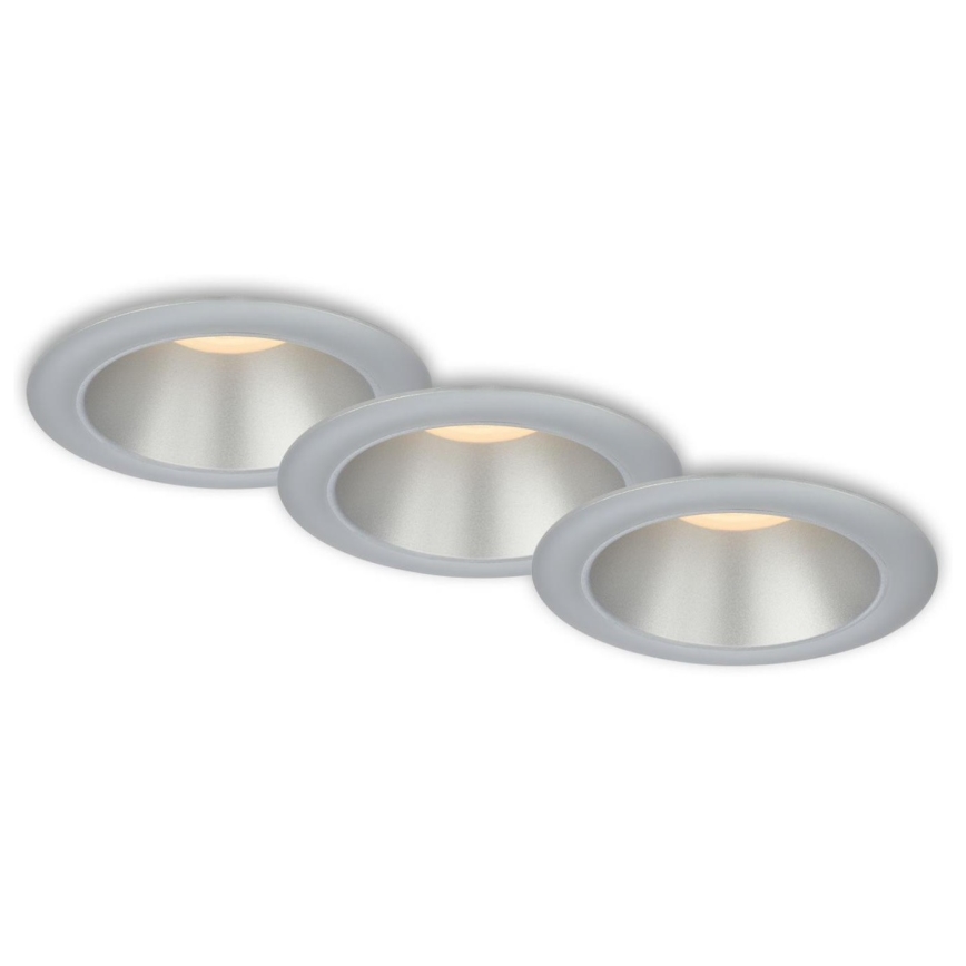 Briloner 7041-034 - KOMPLEKTAS 3x LED įleidžiamas lubinis vonios šviestuvas LED/4,9W/230V IP44 sidabras