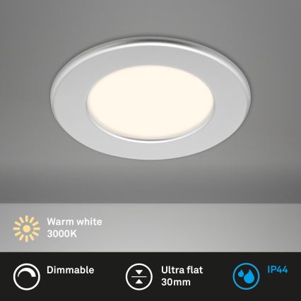 Briloner 7049014 - LED reguliuojamas vonios įleidžiamas šviestuvas LED/6W/230V 3000K IP44 matinis chromas
