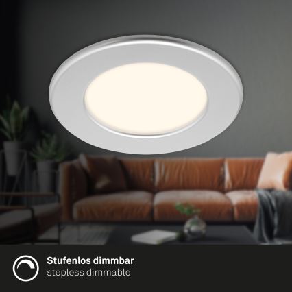 Briloner 7049014 - LED reguliuojamas vonios įleidžiamas šviestuvas LED/6W/230V 3000K IP44 matinis chromas