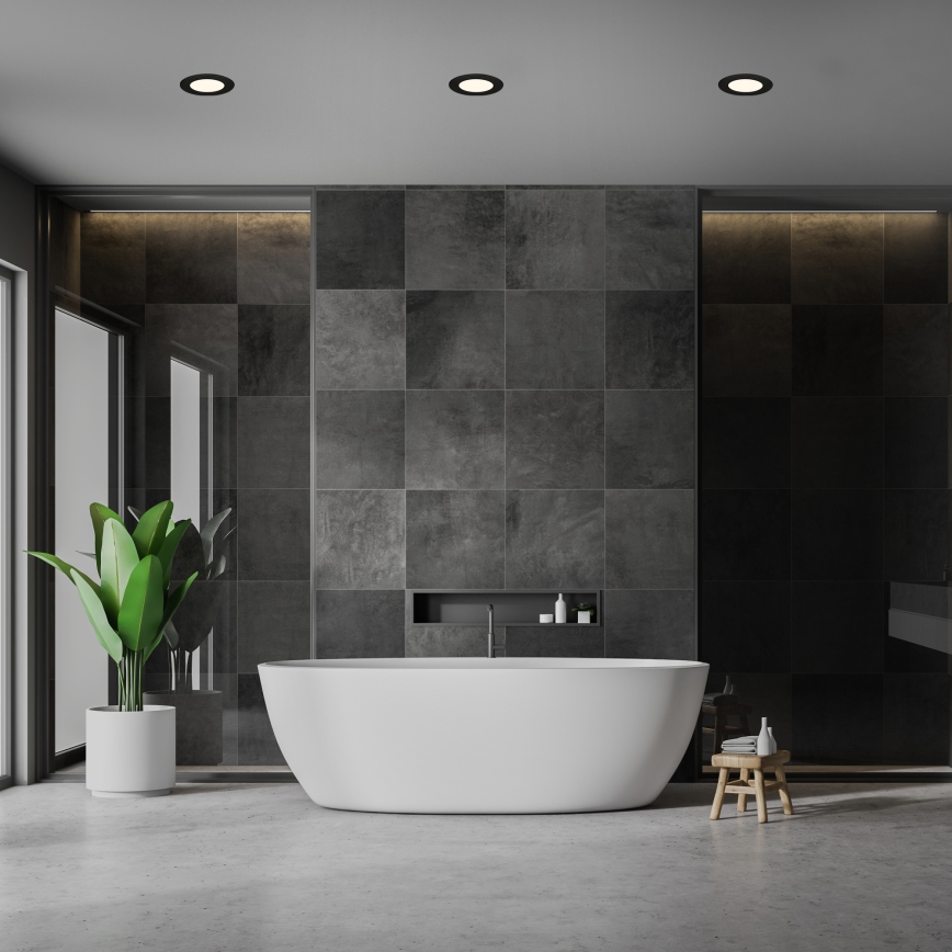 Briloner 7049015 - LED dimeriuojamas įleidžiamas šviestuvas vonios kambariui LED/6W/230V 3000K IP44 juodas