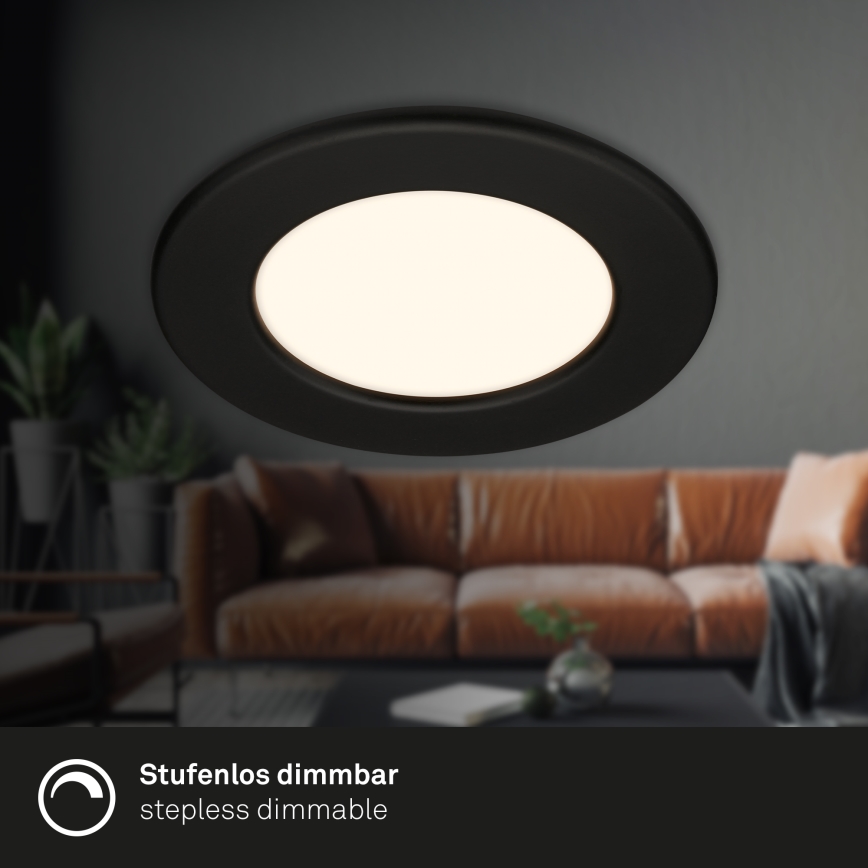 Briloner 7049015 - LED dimeriuojamas įleidžiamas šviestuvas vonios kambariui LED/6W/230V 3000K IP44 juodas