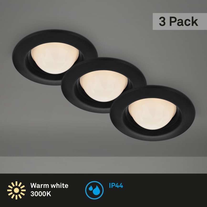 Briloner 7056-035 - KOMPLEKTAS 3x LED įleidžiamas lubinis vonios šviestuvas LED/3W/230V IP44