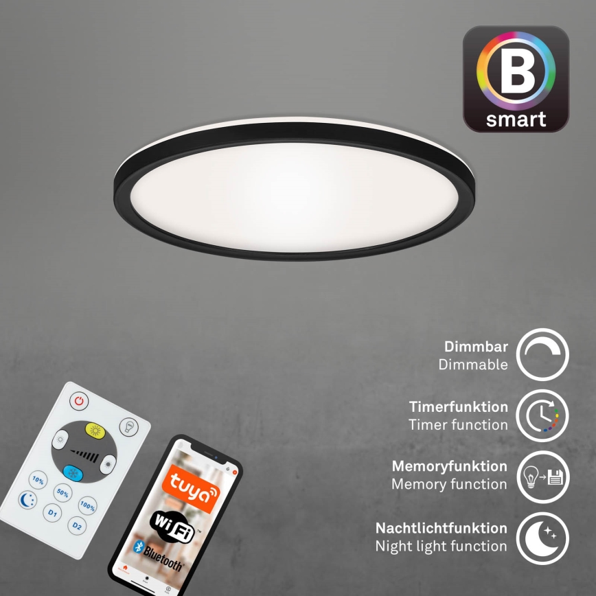 Briloner 7058-015 - LED Reguliuojamas šviestuvas SLIM LED/18W/230V 2700-6500K Wi-Fi Tuya + nuotolinio valdymo pultas