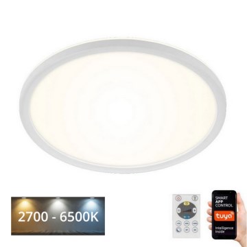 Briloner 7058-016 - LED Reguliuojamas šviestuvas SLIM LED/18W/230V 2700-6500K Wi-Fi Tuya + nuotolinio valdymo pultas